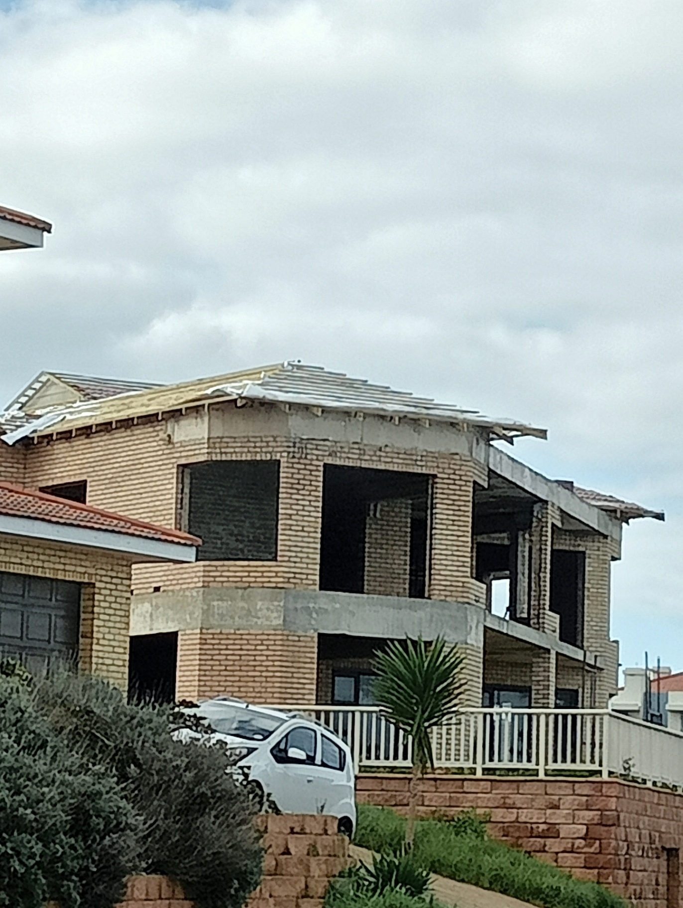 Multi-storey brick house under construction